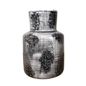 7” Black Glaze Ceramic Vase Spooky Halloween - Threshold